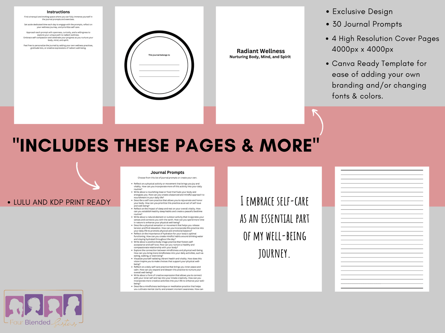 RADIANT WELLNESS PLR DFY Journal Pack - Four Blended Sistas