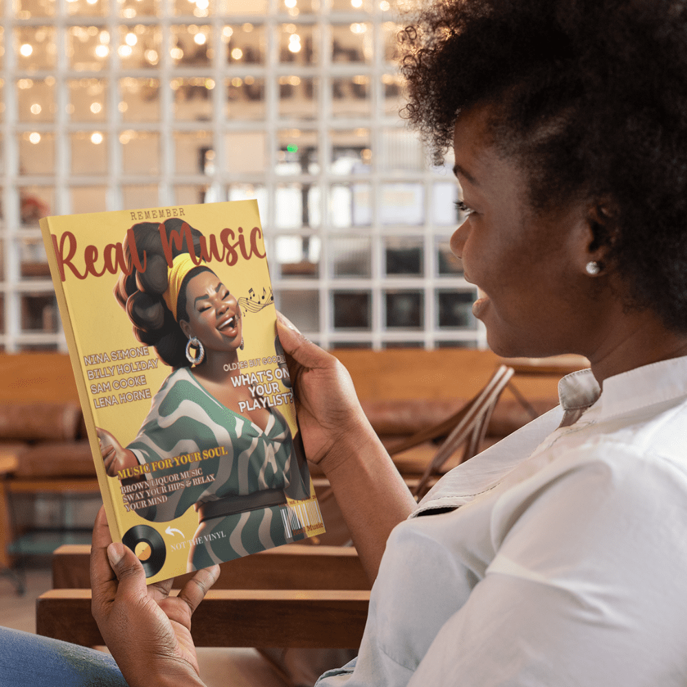 "REAL MUSIC" Magazine Cover Canva Template - Four Blended Sistas