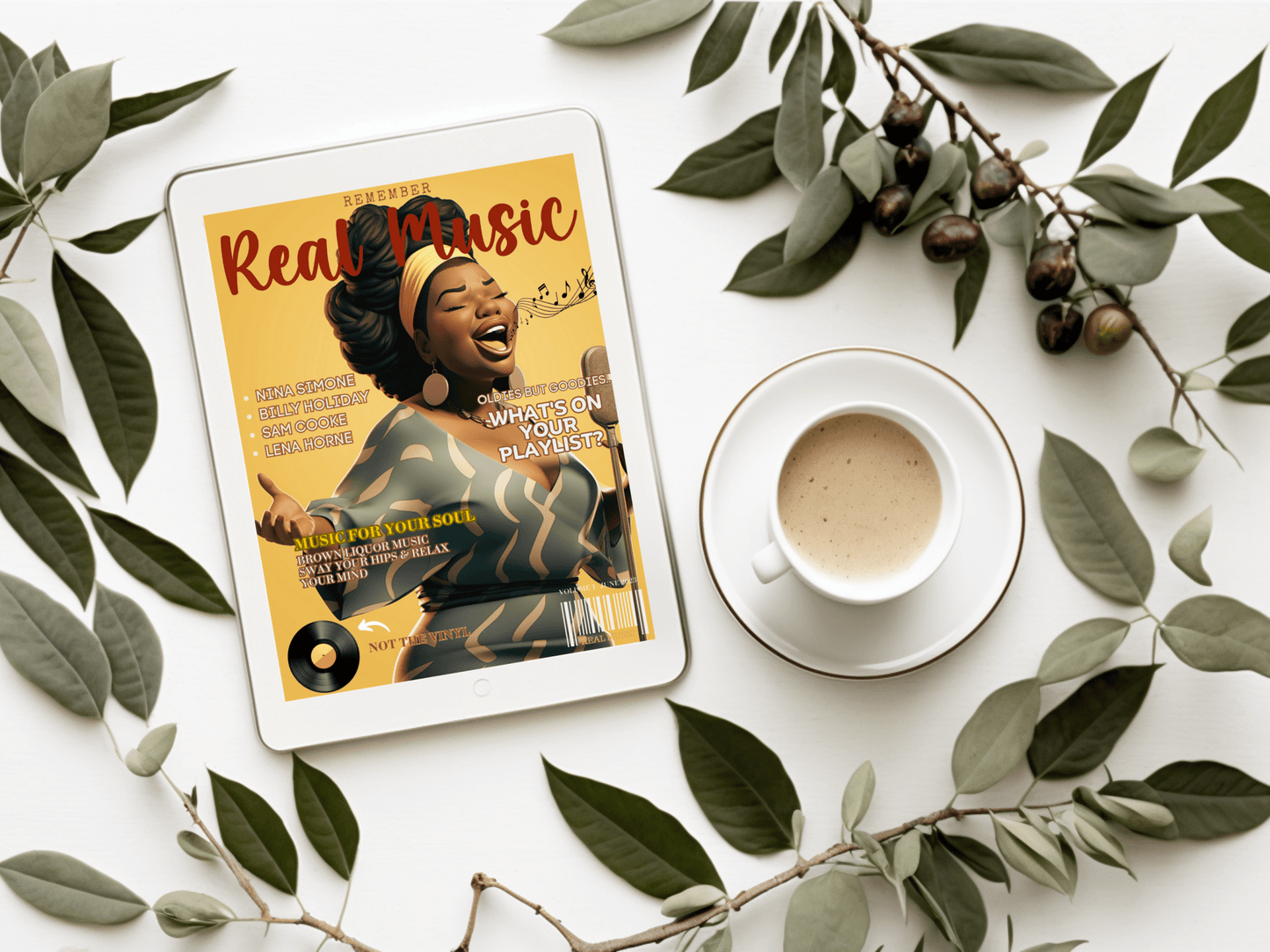 "REAL MUSIC" Magazine Cover Canva Template - Four Blended Sistas