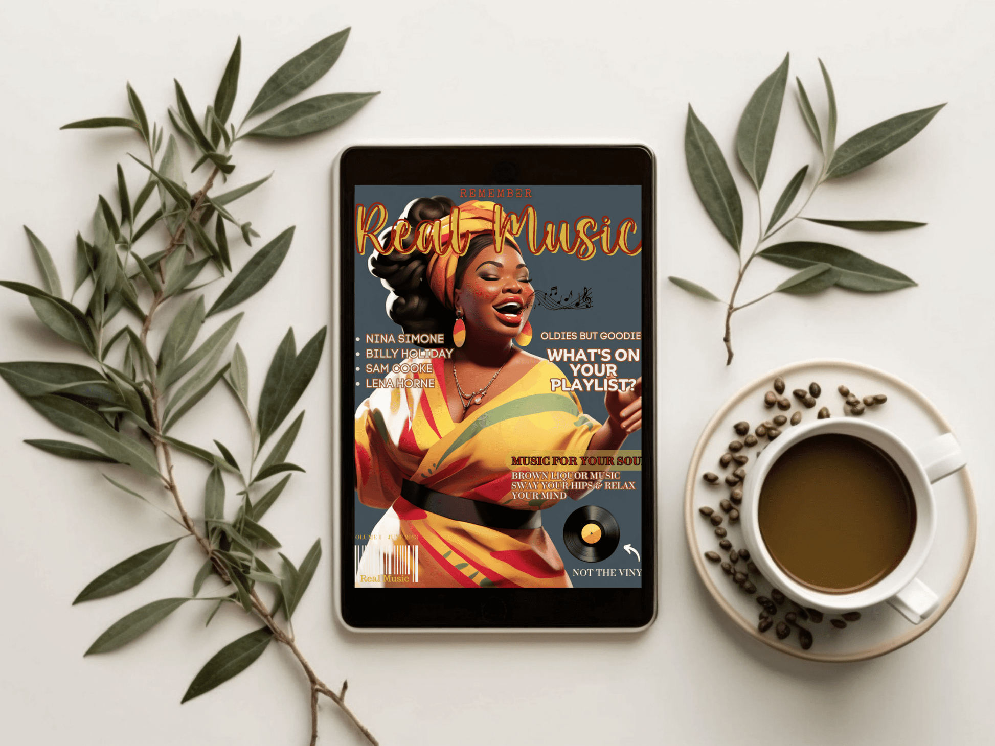 "REAL MUSIC" Magazine Cover Canva Template - Four Blended Sistas
