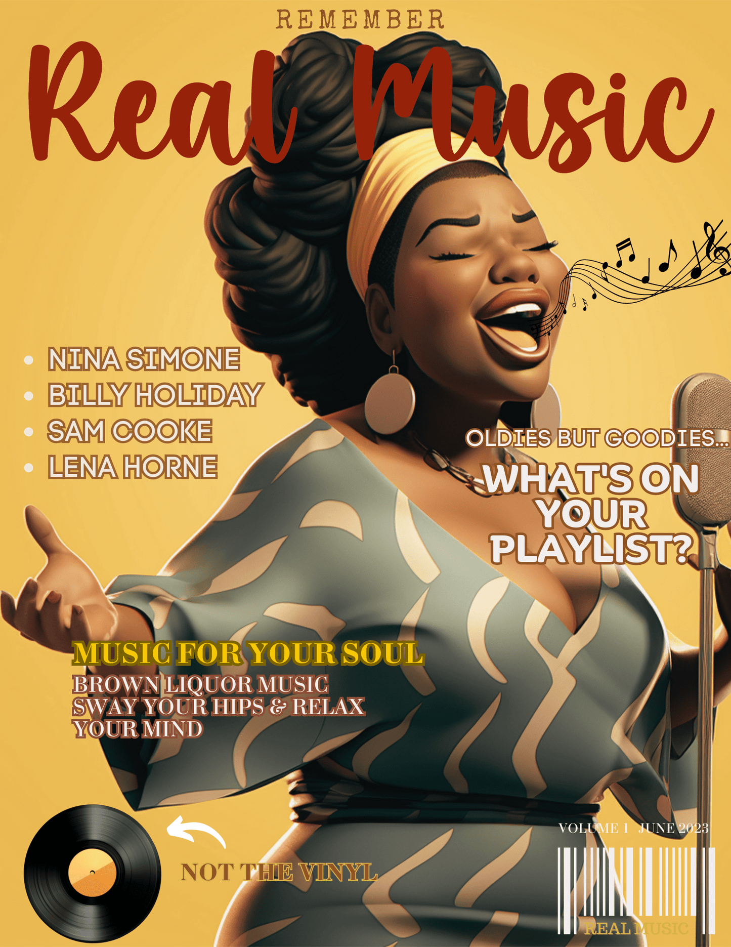 "REAL MUSIC" Magazine Cover Canva Template - Four Blended Sistas