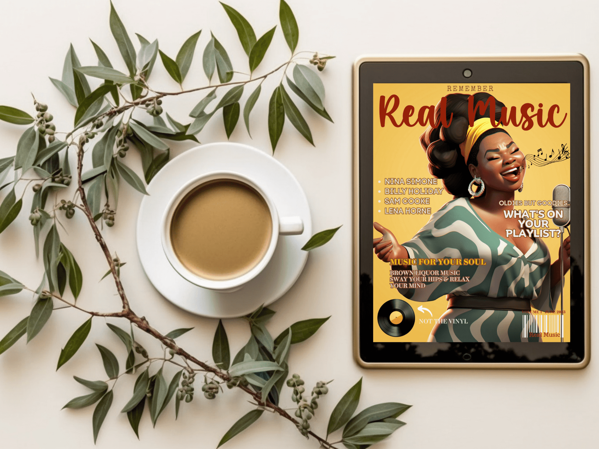 "REAL MUSIC" Magazine Cover Canva Template - Four Blended Sistas